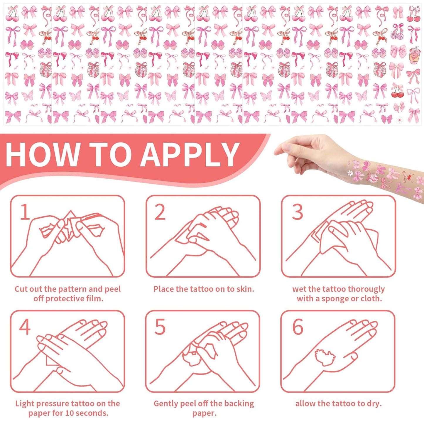 Gymnastic Temporary Tattoos Stickers - 200+ Sport Tattoo for Birthday Party Decorations, Dance Favors Supplies for Girls Boys, School Class Prize(8 Sheets)