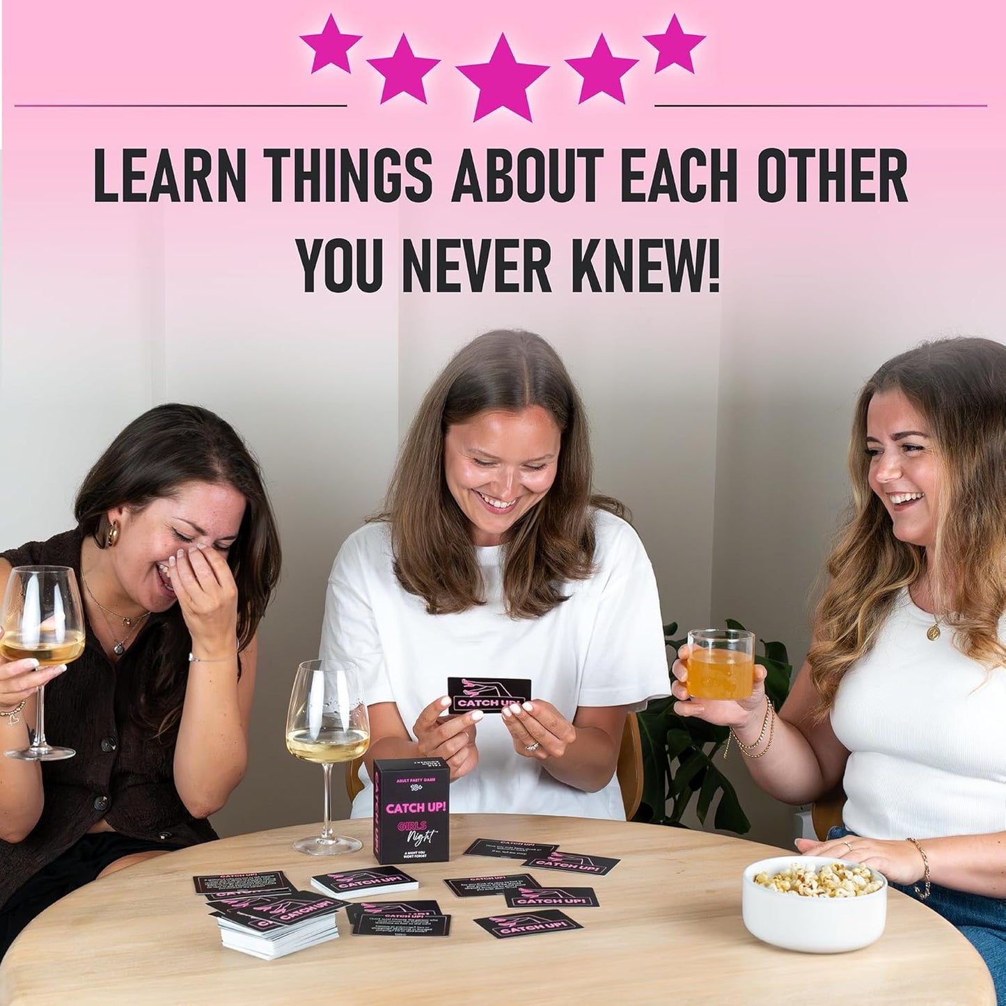 BETTER US Catch UP! Spicy Girls Night Card Game – Birthday & Bachelorette Gift | 18+ Conversation Starters for Women | Adult Games & Bachelorette Party