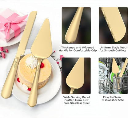 Cake Cutting Set for Wedding Cake Knife and Server Set, Cake Cutter and Pie Spatula, Cake Server and Knife Set of 2