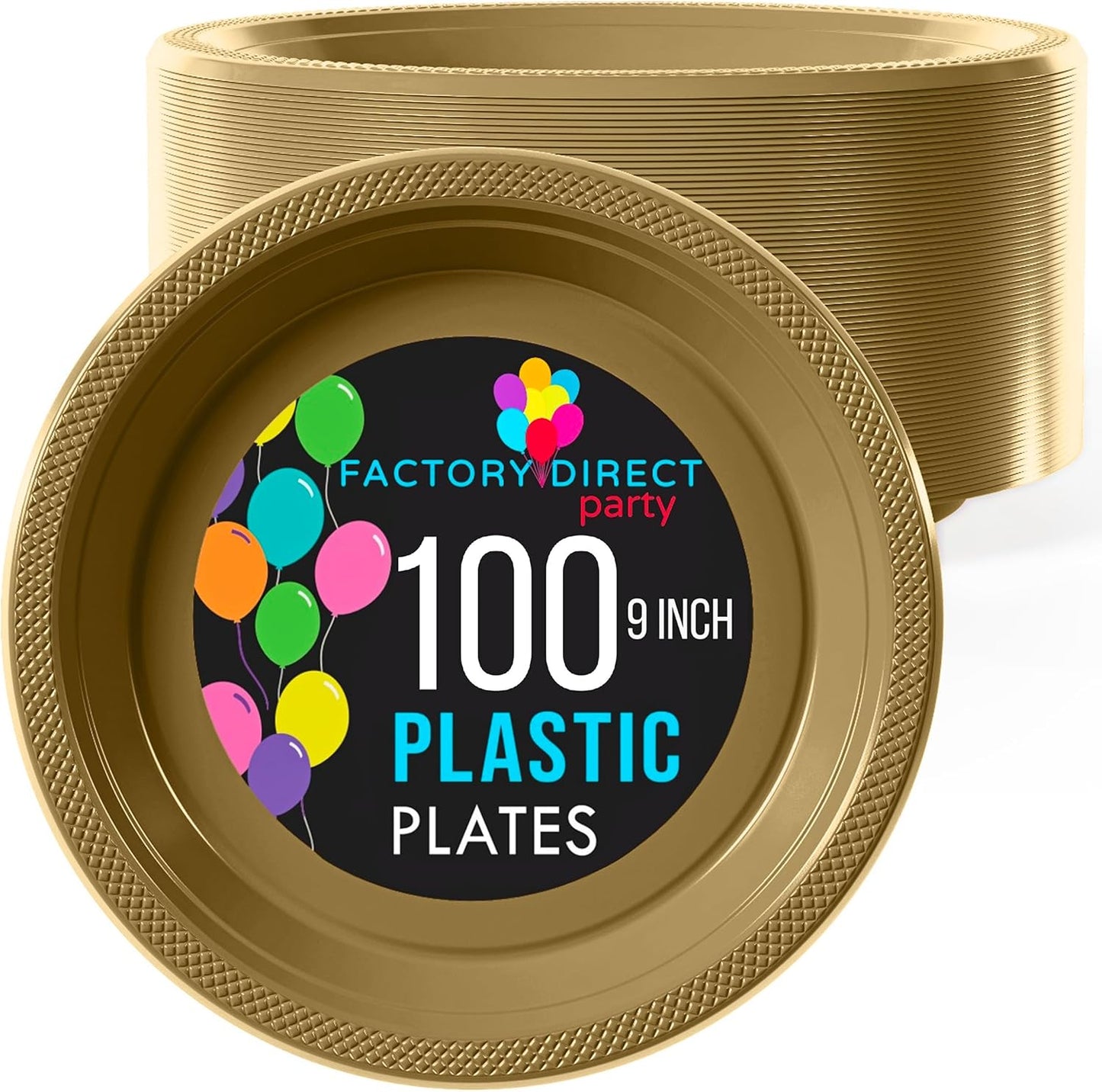Party Solids Black Plastic Plates For Party 10" Black Disposable Plates For Party Supplies 100 Pcs Plastic Dinnerware Sets Heavy Duty 350 GSM Disposable Dinnerware Set