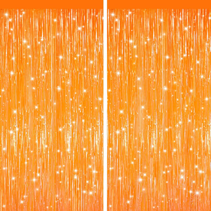 GCB 2Pack Black Metallic Tinsel Foil Fringe Curtains, Black Foil Curtain Backdrop, Photo Booth Props for Birthday Wedding Baby Shower Bachelorette Xmas Celebration Party Decorations Door Streamers