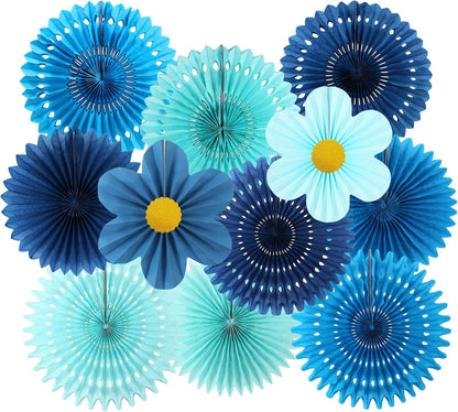Party Hanging Paper Fans Decoration Set for Wedding Birthday Party Mother's Day Round Events Accessories Set of 8