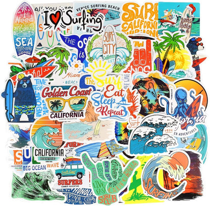 QTL Neon Stickers for Teens & Students Prizes, Waterproof Vinyl Party Favor Stickers, School Rewards, Water Bottle and Laptop, 50PCS - Colors A