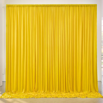 10ftx10ft Black Backdrop Curtains for Weddings Parties, Wrinkle Free 2 Panels Silky Polyester Photo Backdrop Drapes Back Drop Cloth Drapery for Birthday Mother'sDay Photography Background