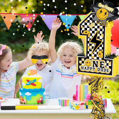 Baseball Piñata with Blindfold Bat for Birthday Party Softball Paper Piñata Sports Balls Confetti Baseball Party Supplies for Birthday Party Decorations 13.19 x 13.19 x 3 Inch(Cool)