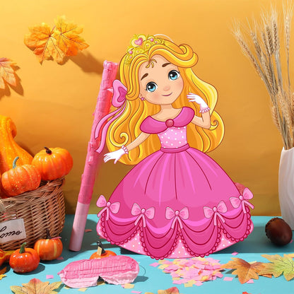 Threan Princess Piñata Fairy Party Decorations Pink Ballet Piñata Ballerina, Birthday Game Set Party Supplies for Girl Princess Theme Baby Shower Butterfly Birthday Supplies Decoration(Fairy)