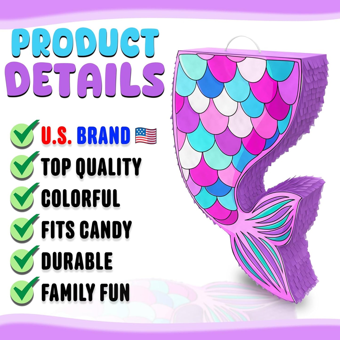 Jergrim Blue Monster Truck Piñata, Small 4 Piece Set, perfect for Kids Birthday Parties, Race Car Party Supplies fits piñata candy and party favors (17”X11”) Durable!