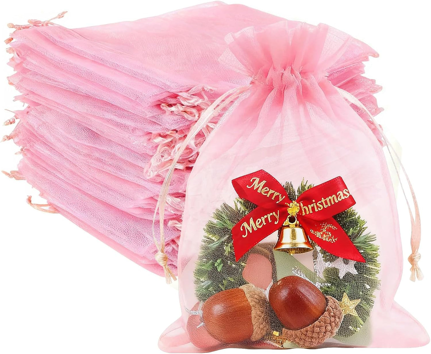 100pcs Organza Bags for Small Gift 4x6 Inch, Premium Mesh Bags Drawstring Candy Jewelry Packaging Sachet Bags, Easter Day Wedding Party Favors Small Gift Bag Durable & Scent-Free for Small Business