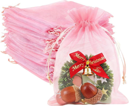 100pcs Organza Bags for Small Gift 4x6 Inch, Premium Mesh Bags Drawstring Candy Jewelry Packaging Sachet Bags, Easter Day Wedding Party Favors Small Gift Bag Durable & Scent-Free for Small Business