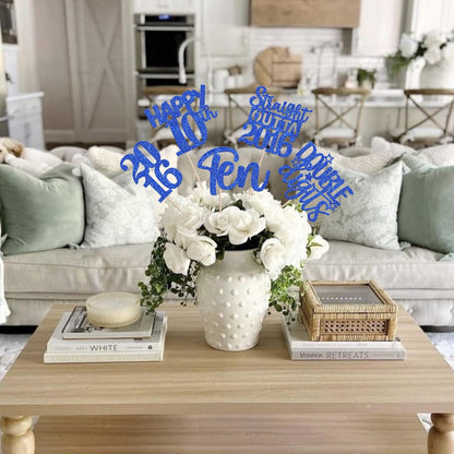 15 PCS 50th Birthday Centerpiece Sticks Fifty Happy 50th Straight Outta 1976 Table Flower Centerpieces Sticks Cheers to 50 Floral Decorations for 50th Birthday Party Centerpieces Supplies Black