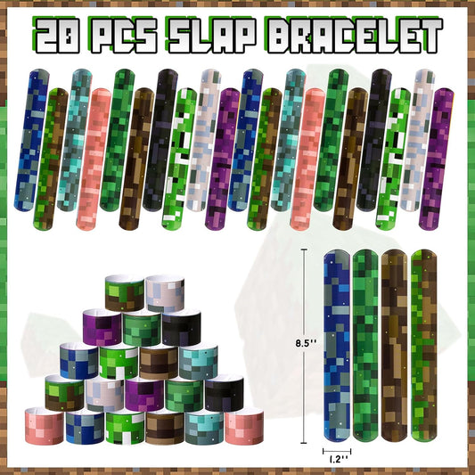 20Pcs Birthday Party Supplies,Slap Wristband Set,Best for Fill Up the Goodie Bags