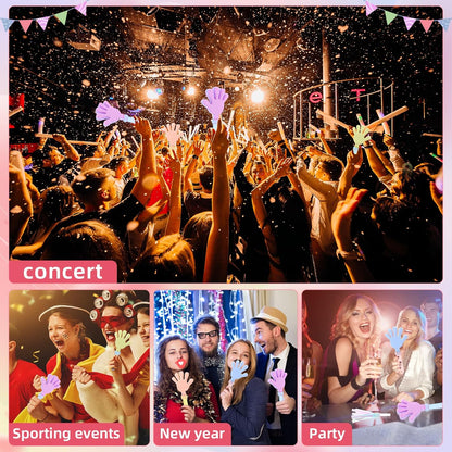 Lenwen 48 Pieces Pink Mermaid Party Noise Makers 24 Hand Clapper Noisemakers 24 Glitter Metallic Fringed Tassel Party Horns for Birthday Sporting Events Adults Carnival Games Rewards Cheer Supplies