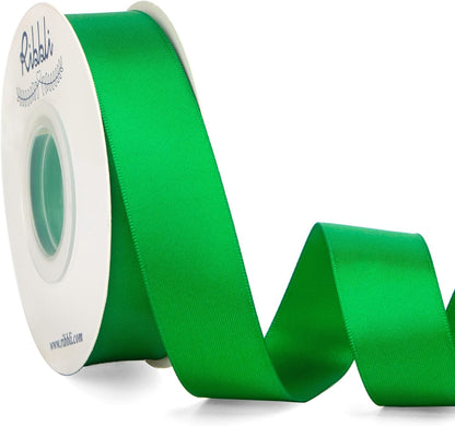 Ribbli Double Faced White Satin Ribbon,3/8” x Continuous 25 Yards,Fabric Ribbon use for Bows Bouquet,Gift Wrapping,Floral Arrangement