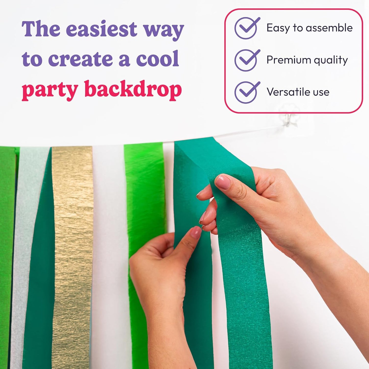 HOUSE OF PARTY Blue Skies Crepe Paper Streamers 6 Crepe Paper Rolls 492ft (1.8 Inch x 82 Ft/Roll) - Pack of 4 Shades of Blue, 1 Silver, 1 White Streamers Party Decorations