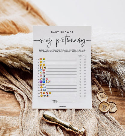 GardenCity Baby Shower Bingo Game, 50 Unique Pre-Filled Cards, Baby Shower Games for Boy or Girl, Minimalist