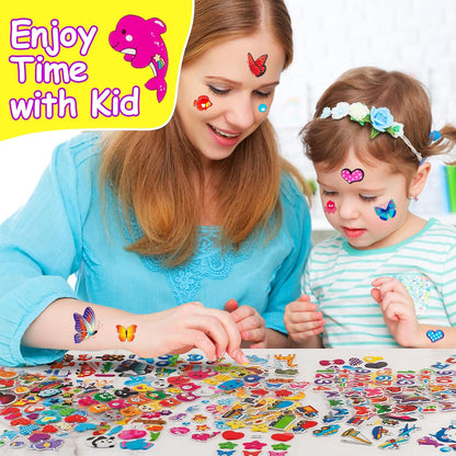 Habett 3D Stickers for Kids & Toddlers, 500+ 3D Puffy Stickers Including Animals, Letters, Numbers, Dinosaurs, Cars and More for Boys, Girls, Teachers, Reward, Craft Scrapbooking