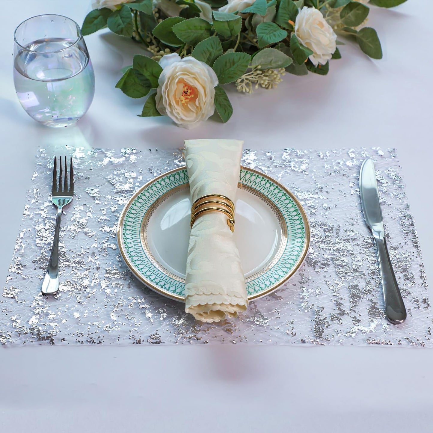 Snowkingdom 2 Pieces Gold Table Runner, Sequin Glitter Foil Metallic Thin Mesh Runner Roll 11"x108", Gold Table Decorations for Event Party, Wedding, Birthday Party, Christmas