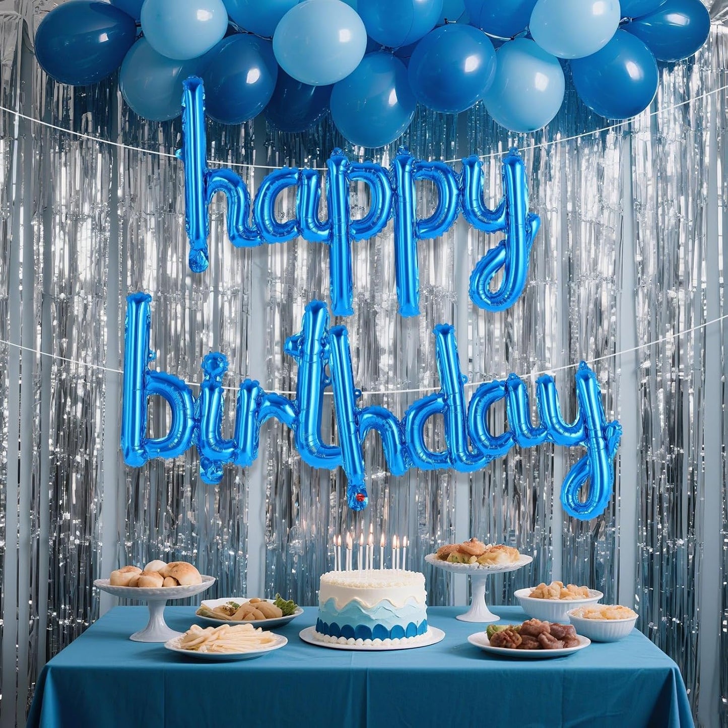 Happy Birthday Balloons Banner Foil Letters Balloons Connected, Personalized Birthday Signs for Women Men Boys Girls Birthday Party Decorations, Small Gold