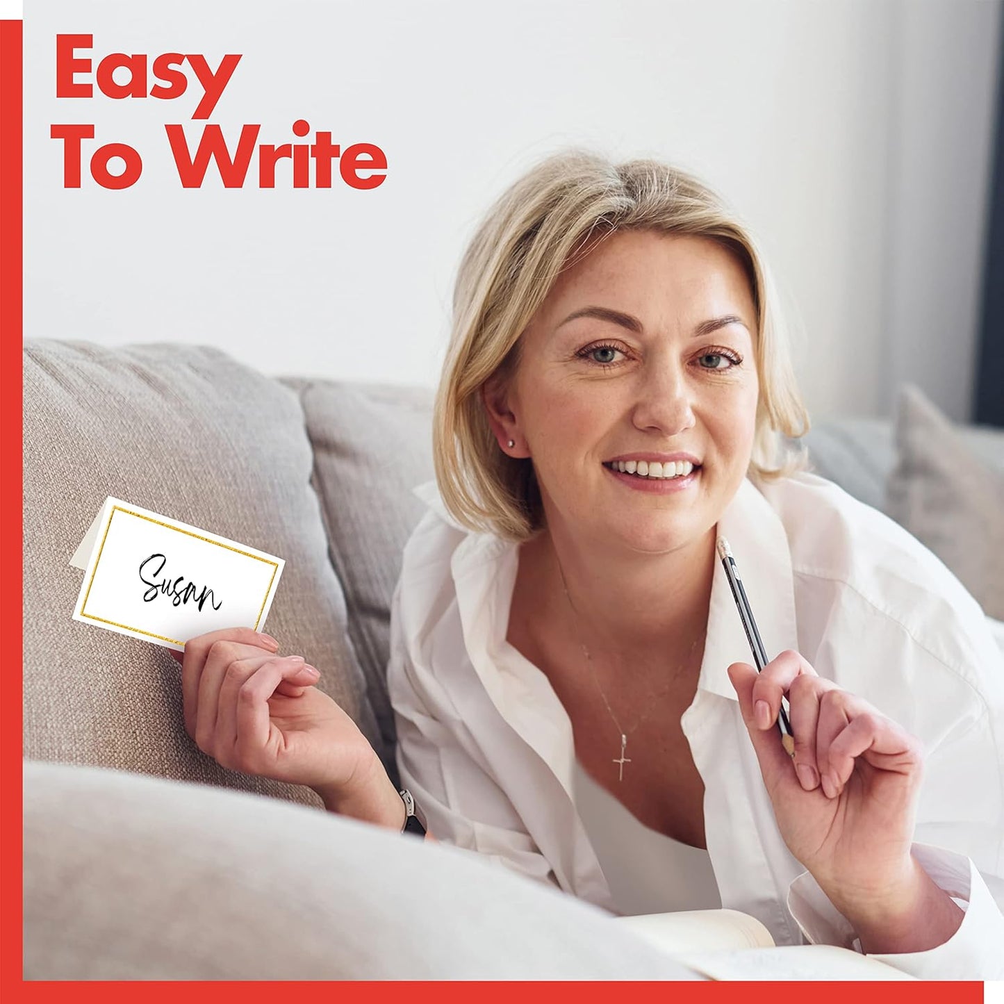 Gethelud 110 PCS Tent Cards, Small Blank Place Cards Delicate Seating Cards Blank Name Cards Escort Cards for Wedding, Table, Dinner Parties, Receptions (Each Measures 2” x 3.5”)