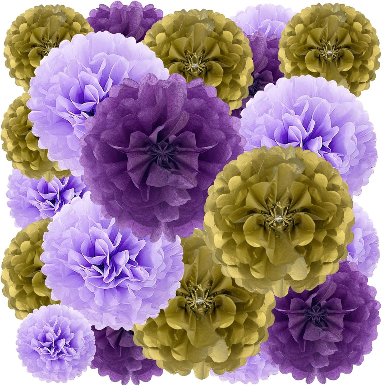 Tissue Paper Pom Poms, Pink Tissue Paper Flowers, Hanging Flower Balls for Weddings Fiesta Parties Birthday Baby Showers Classroom Bridal Shower Decoration (18Piece Set-6/10/12/14Inch)