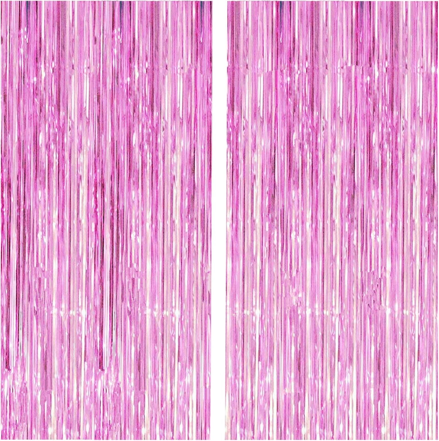 i-CHONY 2 Pcs 3.2ft x 8.2ft Champagne Gold Metallic Tinsel Foil Fringe Curtains Photo Booth Backdrop for Baby Shower Birthday Wedding Holiday Celebration Bachelorette Party Decorations