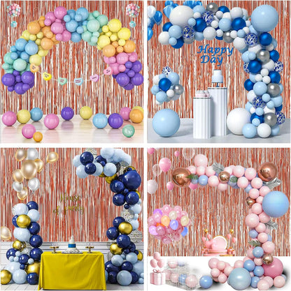 Birthday Party Decorations: 3 Pack 3.3 x 9.9 ft Gold Foil Fringe Curtains Party Supplies, Tinsel Curtain Backdrop for Parties/Birthday/Photo Booth