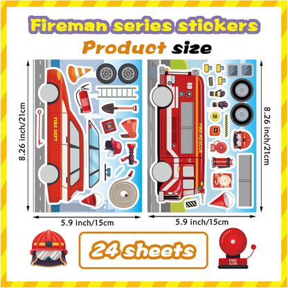 24 PCS Fairy Stickers for Kids, Make a Face Sticker with 8 Unique Designs Fairy, Frog, Mushroom, Make Your Own Stickers for Girls Birthday Party Favors, Goodie Bags, DIY Crafts