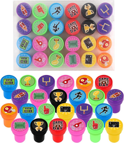 24 PCS Camp Party Favors Camping Adventure Mini Stamps Colorful Self Inking Stamps Camping Themed Party Favors for Boys Girls Student School Classroom Rewards Carnival Prizes Supplies