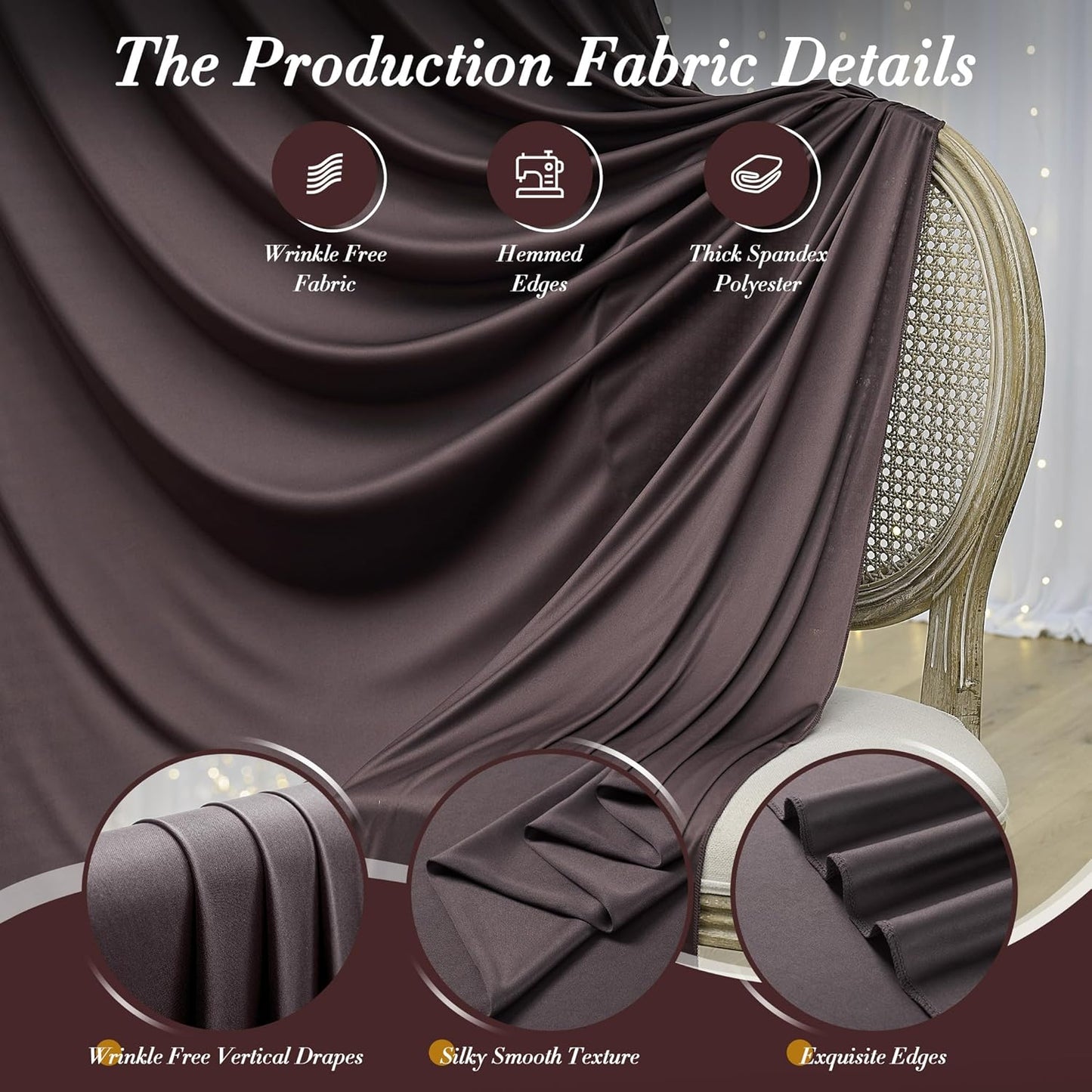 10 ft x 10 ft Wrinkle Free White Backdrop Curtains for Wedding Parties, Polyester Photography Backdrop Drapes for Birthday Parties Stage Backdrop Stand, 2 Panels 5x10FT Background Curtains