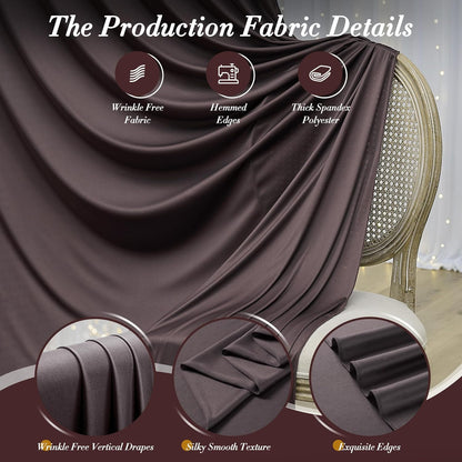 10 ft x 10 ft Wrinkle Free White Backdrop Curtains for Wedding Parties, Polyester Photography Backdrop Drapes for Birthday Parties Stage Backdrop Stand, 2 Panels 5x10FT Background Curtains