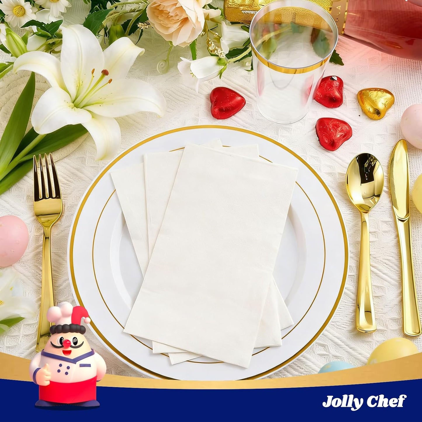 200 Pack Paper Napkins Disposable Guest Towels, Premium Quality 3-ply Dinner Napkins Soft, Absorbent Paper Hand Towels for Party or Wedding