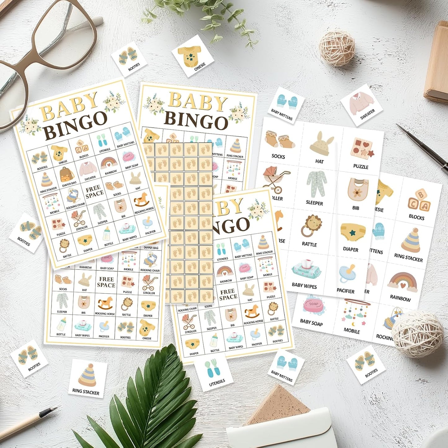 Pink Bow Baby Shower Bingo Games, 24 Player Pink Bingo Cards for Baby Shower, Gender Reveal Party Games Favors Supplies Decorations