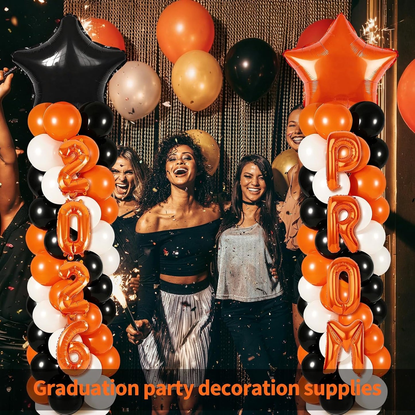 2 Sets Graduation Balloon Column Stand Kits with Balloons 2026 Grad Themed Decoration Navy Blue Balloon Tower Stand Kit for Grad High School & College Celebration Party Decor