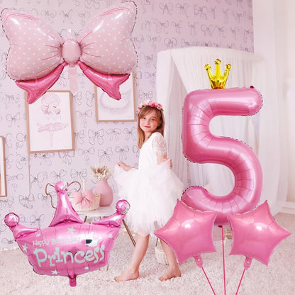Dinosaur 5th Birthday Decorations, Dinosaur Birthday Party Decorations with Giant Inflatable Dinosaur Balloons 40 Inch Helium Foil Mylar Number 5 Balloons for Dinosaur Theme Birthday Party Decorations