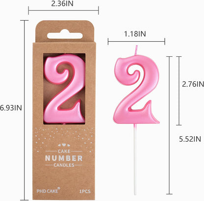 PHD CAKE 2.76 Inch Elegant Gold 1 Number Birthday Candles, Gold Number Candles, Cake Number Candles, Party Celebration