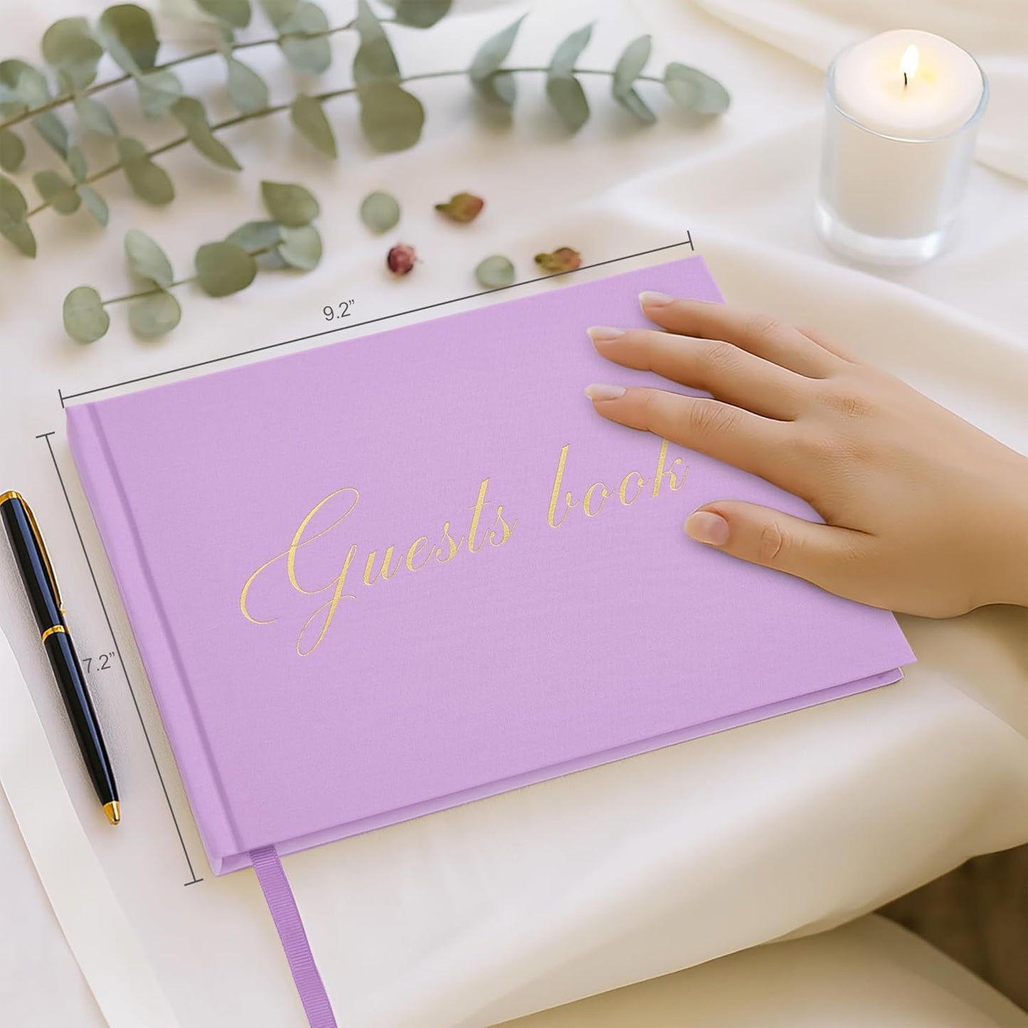 &And Per Se White Wedding Guest Book with Photo Spots – Elegant Hardcover Sign-in Book for Weddings, Baby Showers & Special Events – Blank & Lined Memory Keepsake Album