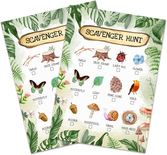 Nature Scavenger Hunt Cards Set Of 25 Pcs, Camping Scavenger Hunt Game, Outdoor Scavenger Hunts, Outdoor Holiday Party Game Find And Seek Camping Activity, Holiday Party Games For Family Friend, A01