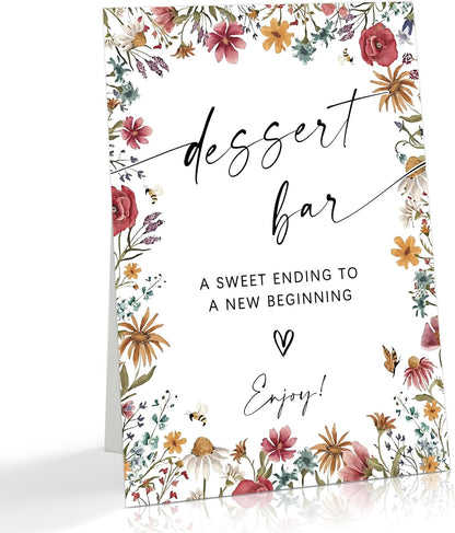 Wild Flower Audio Guest Book Sign, Baby in Bloom Love is in Bloom Decorations, Bridal Shower Baby Shower Wedding Signs for Reception, Floral Party Table Decor, 8 x 11 Inch