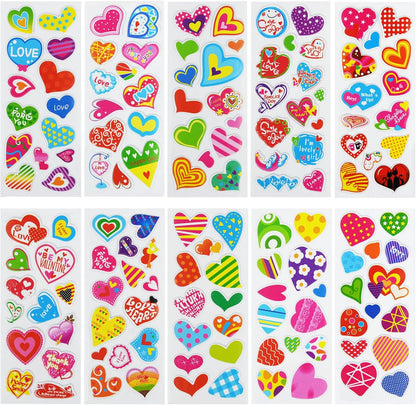 24 Sheets(500+) 3D Puffy Stickers for Toddlers Kids, Bulk Preschool Sticker Sheets for Reward, Craft, Scrapbooking Including Animal, Fruits, Dinosaurs, Fish and More