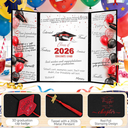kockuu 2026 Graduation Guest Book Signature Board, Pink Class of 2026 Graduation Sign in Book to Sign Decor for Grad Party High School College Grad Gifts