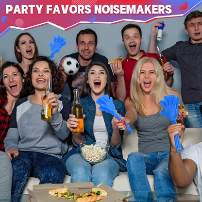 4 Pieces Jumbo Hand Clappers 11 Inch Noise Makers Party Favors Giant Large Hand Clappers Noise Makers for Sporting Events Cheers Ball Dance Basketball Football Noisemakers (Red)