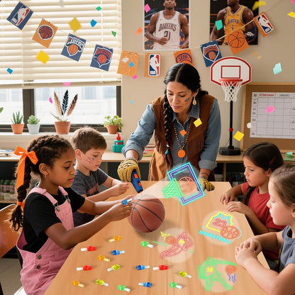 36Pcs Basketball Themed LED Finger Lights Basketball Party Favors Glow in the Dark Light Up Finger Lights Sport Themed Toys Bulk for Kids Sport Birthday Goodie Bags Stuffers Classroom Prizes Gifts