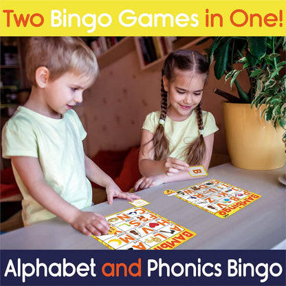 THE BAMBINO TREE Sight Word Bingo Game Level 1 and 2 - Educational Games for Kids - Learn to Read Vocabulary for Kindergarten 1st Grade - Dolch's Fry's Words Lists