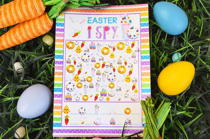 Easter Word Scramble and Scavenger Hunt 10 Pack 5"x7" Fill‑In Game Cards, Fun Happy Easter Holiday Activity Cards for Kids with Word Puzzle and Search Games by Amanda Creation