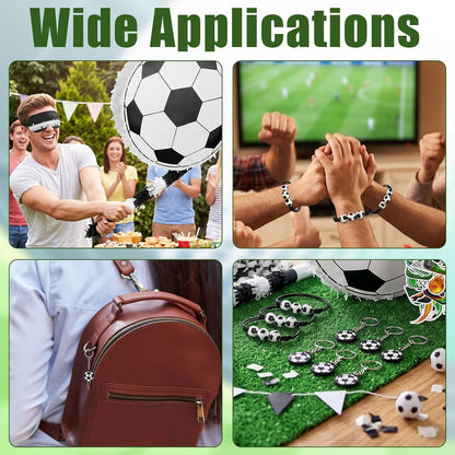 78 Pcs Soccer Piñata Set Soccer Party Favors Include Ball Pinata Blindfold Stick Confetti and Sports Bracelets Mini Keychains Bulk Stickers for Adult Sports Themed Birthday Decorations Party Supplies