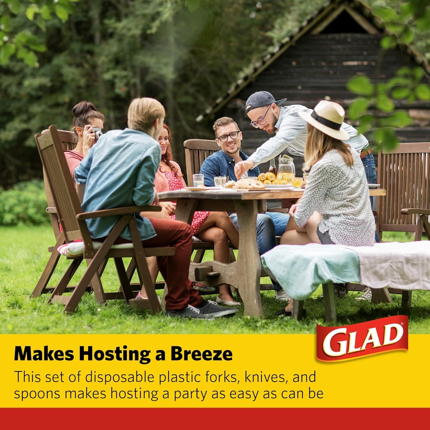 Glad Clear Disposable Cutlery Set with Heavy Duty Plastic Forks, Knives, and Spoons, Reusable Dishwasher Safe Plastic Utensils for Parties and Everyday Use, 240 Count