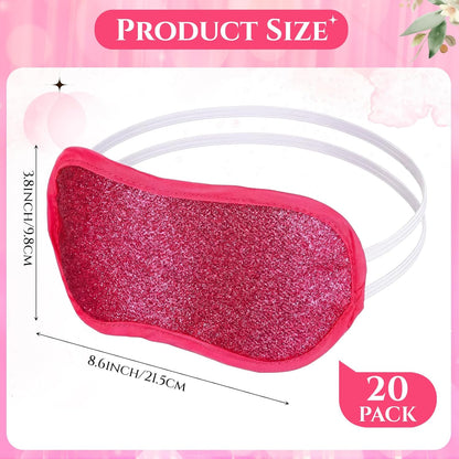 Chicingyou 12 Pcs Glitter Eye Mask Bulk Sleep Masks Eye Cover for Party Gifts Blindfold with Adjustable Elastic Strap for Bachelorette Party Supplies Women Men(Hot Pink)