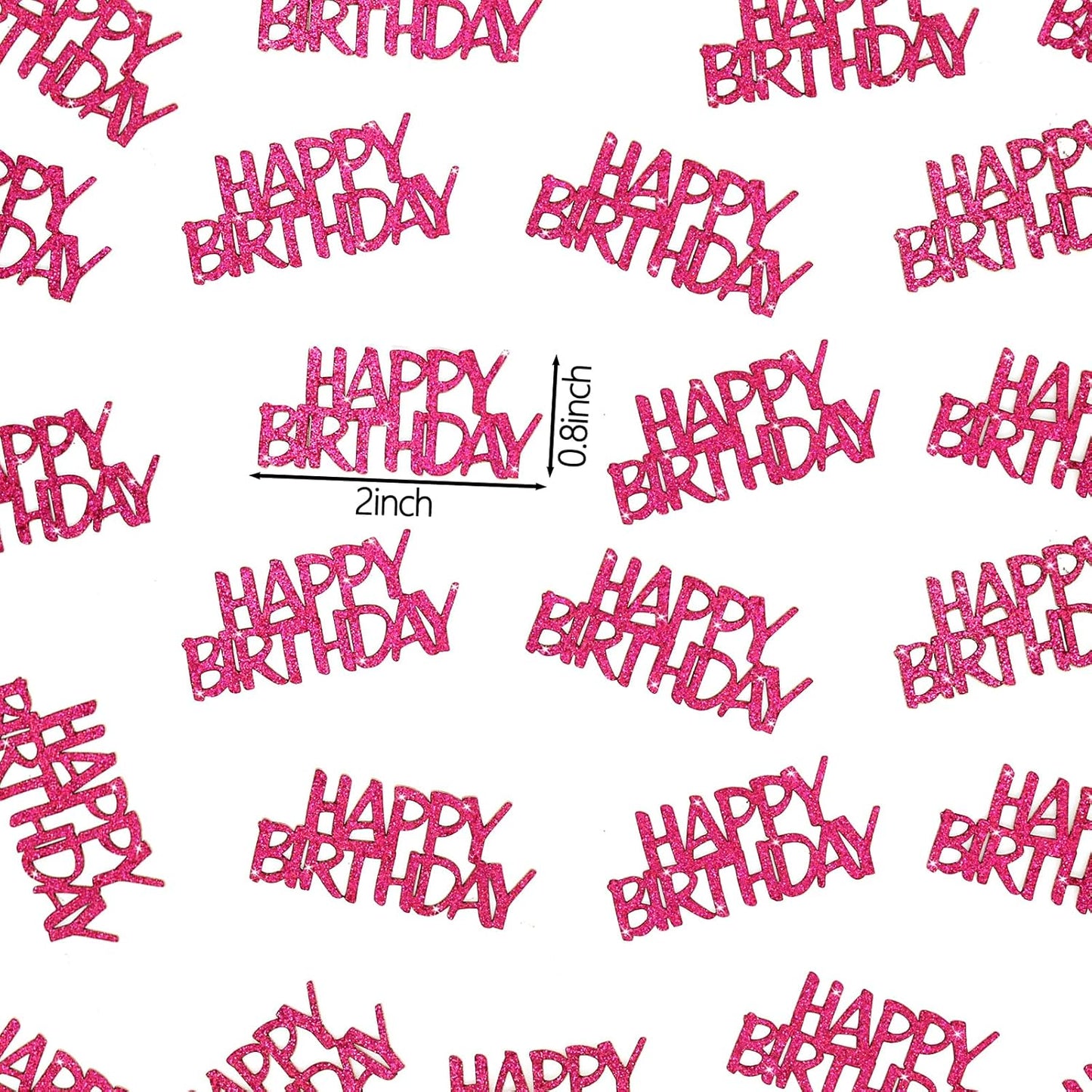 Pink Happy Birthday Confetti - Girl Birthday Party Decorations - Light Pink Glitter Scatters for Baby Girl Party Table Decor Supplies - 100PC