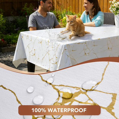 sancua Clear Plastic 100% Waterproof Tablecloth - 54 x 78 Inch - Vinyl PVC Rectangle Table Cloth Protector Oil Spill Proof Wipe Clean Table Cover for Dining Tables, Parties & Camping, Crystal Clear