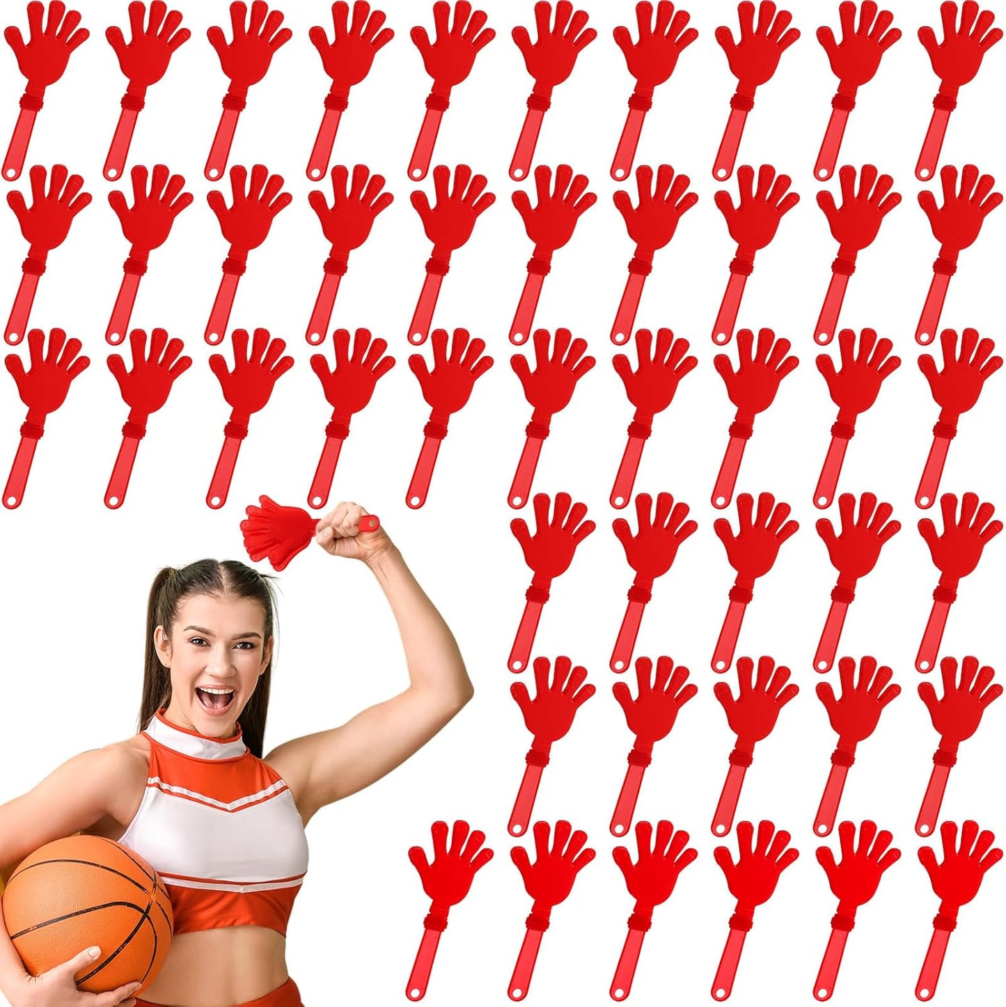 Junkin 48 Pcs Hand Clappers Bulk 7. 5 x 3. 5 Inches Noise Makers Party Favors Clapping Noise Maker Clacker for Birthdays Game Prizes Rewards Football Sporting Events Cheers Supplies (Black,White)